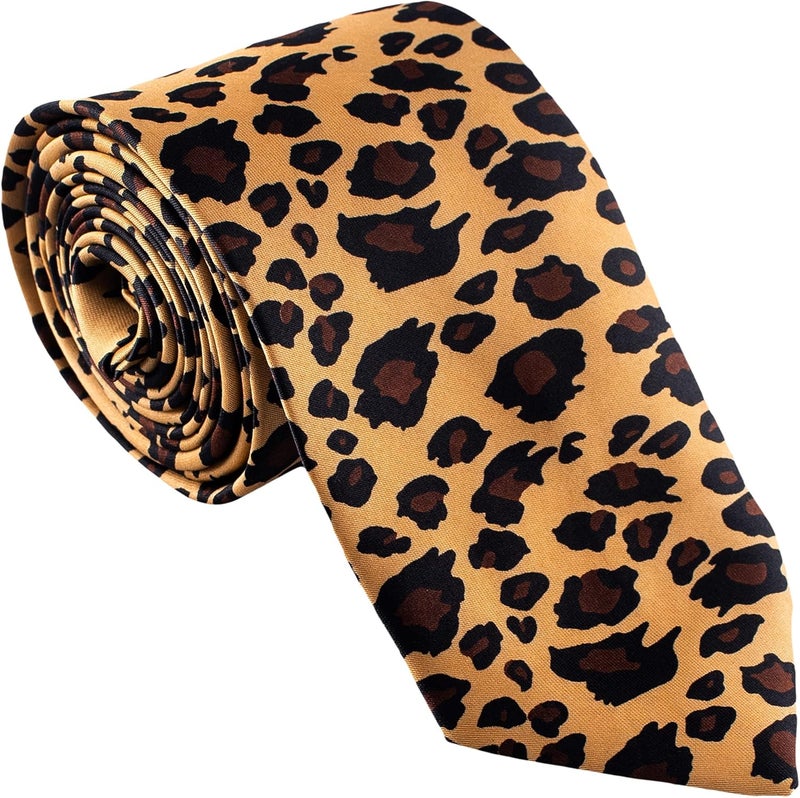 Man of Men Leopard Print Tie Stylish Animal Pattern Necktie for Formal, Casual, and Office Wear for Men - - Image 1